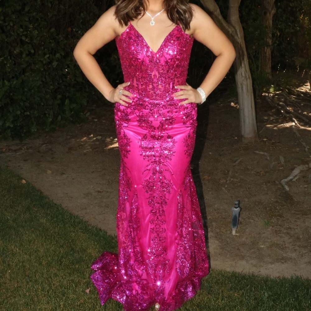 Elegant Pink Sequin Gown